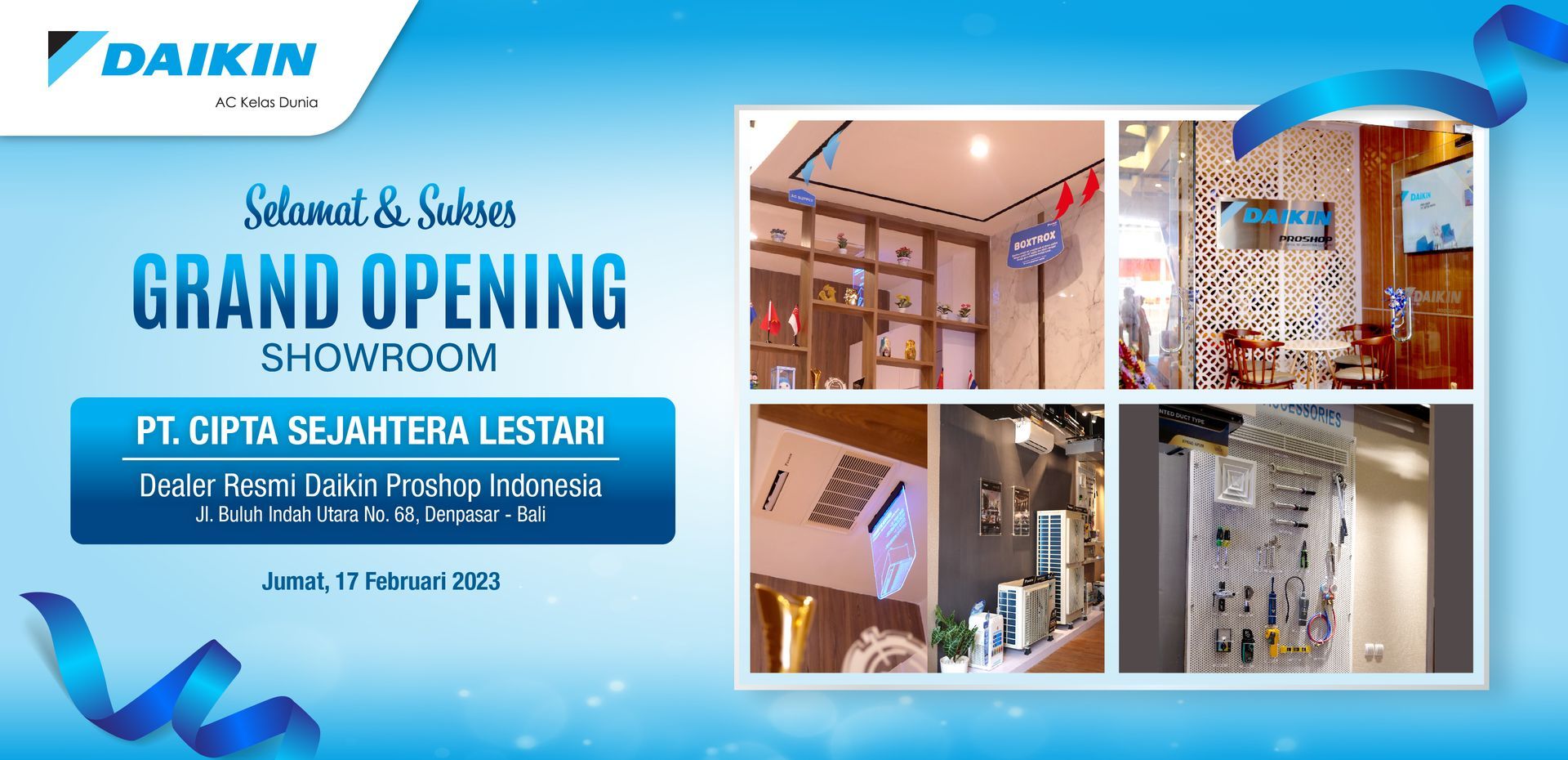 Collaboration with PT. Cipta Sejahtera Lestari, DAIKIN Opens Second Proshop Showroom in Bali