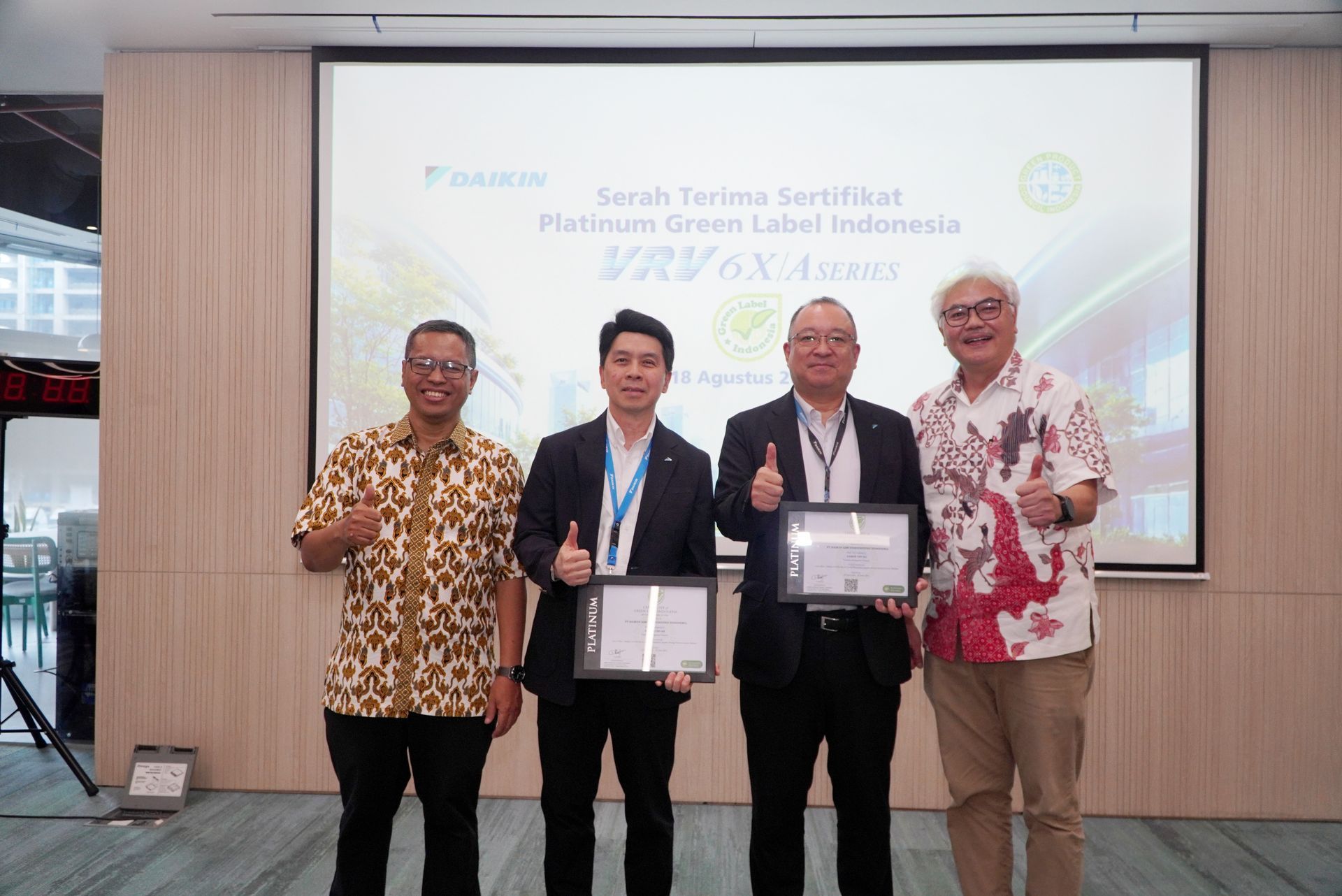 Dorong Standar Bangunan Hijau, VRV DAIKIN Raih Predikat Green Label Indonesia Tertinggi