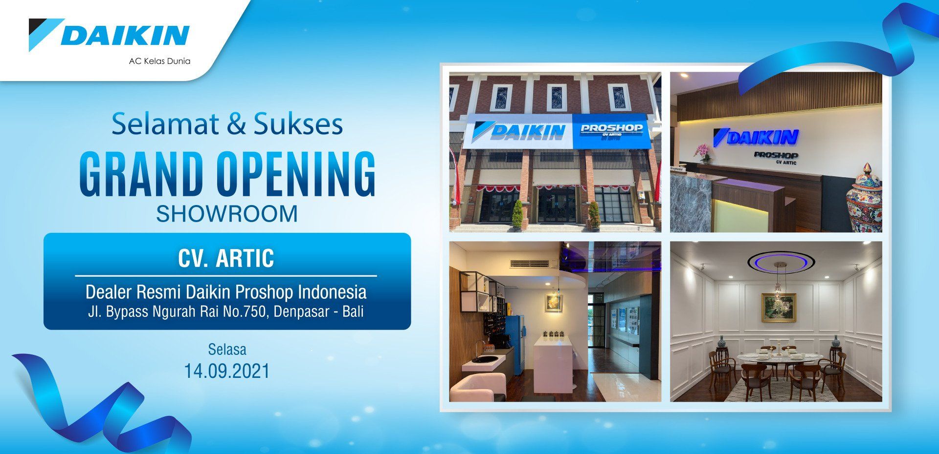 The 21st Daikin Proshop Showroom Comes in a Combination of AC Design with Balinese Building Structures