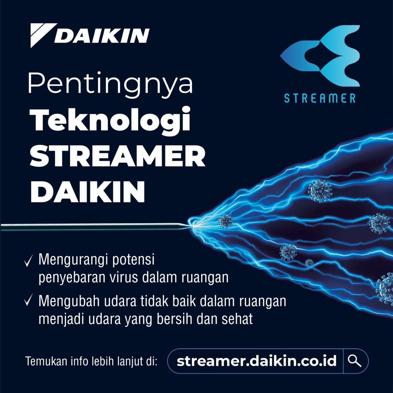 Daikin Konfirmasi Efektivitas Teknologi Streamer untuk Menonaktifkan varian Omicron dari Coronavirus (SARS-CoV-2)